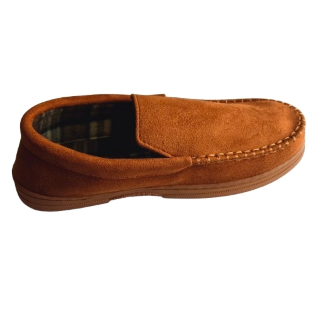 Wayland Square-CVS Men's Memory Foam Brown Moccasin Loafer Slippers Sz L